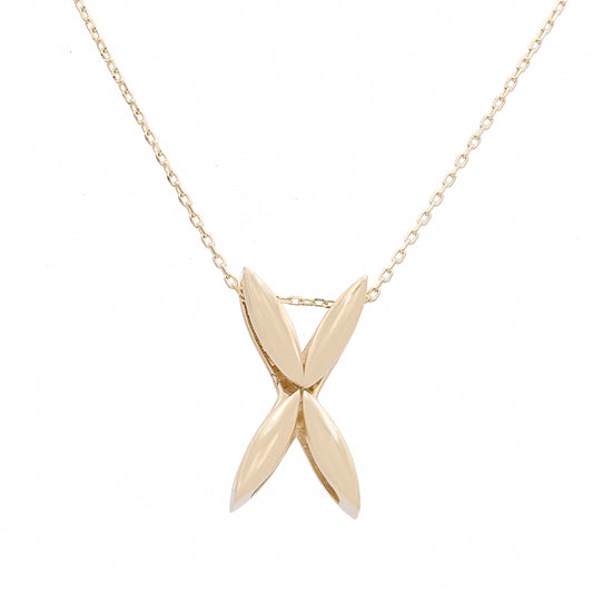 14K Yellow Gold Fashion Butterfly Pendant Necklace
