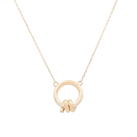 14K Yellow Gold Fashion Twisted Pendant Necklace