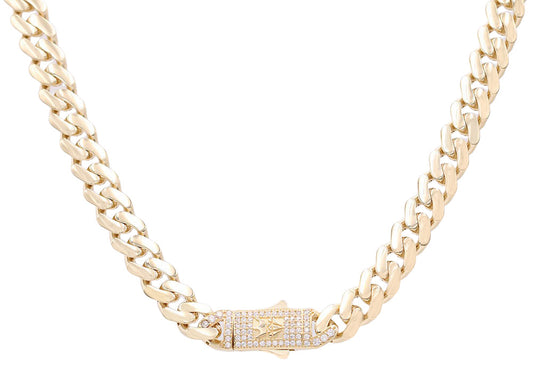 Semi-Solid Monaco Link Necklace with Cubic Zirconias
