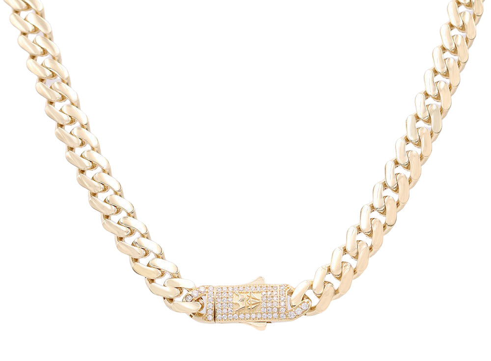 Semi-Solid Monaco Link Necklace with Cubic Zirconias