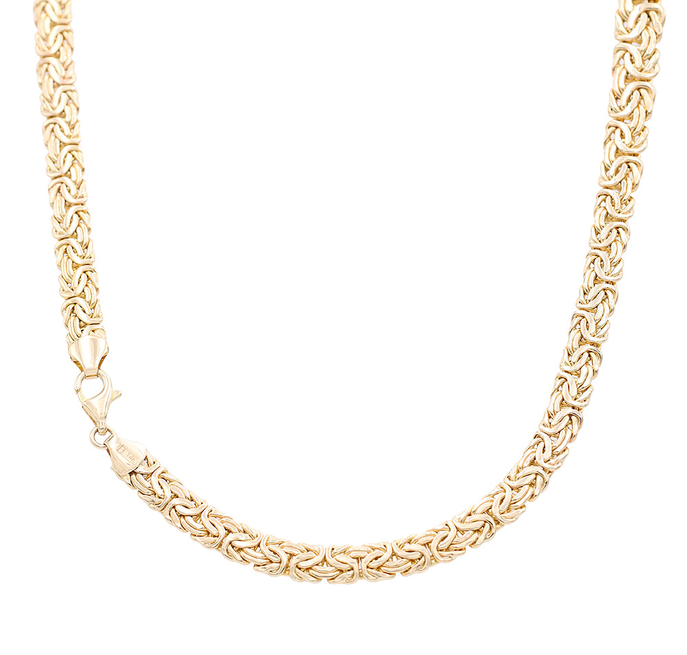 14K Yellow Gold Fashion Twisted Mesh Necklace