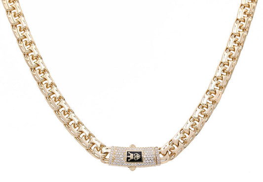 Italian Link Necklace with Cubic Zirconias