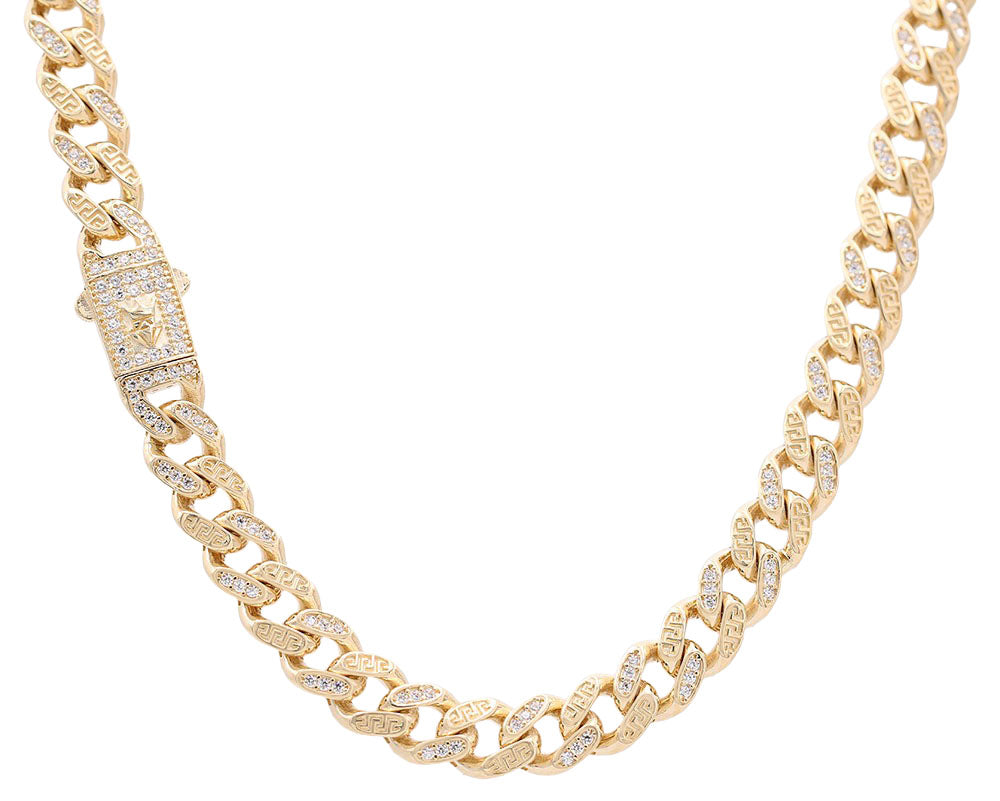 Semi-Solid Monaco Link Necklace with Cubic Zirconias