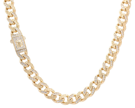 Semi-Solid Monaco Link Necklace with Cubic Zirconias
