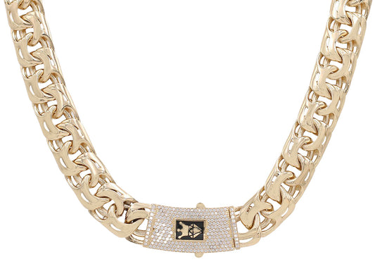 Italian Link Necklace with Cubic Zirconias