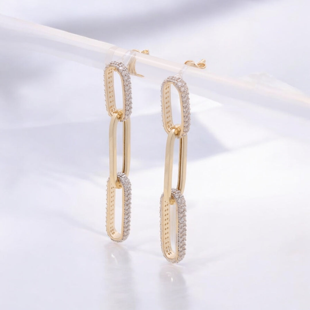 14K Yellow Gold Fashion Hanging Earrings