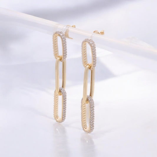 14K Yellow Gold Fashion Hanging Earrings