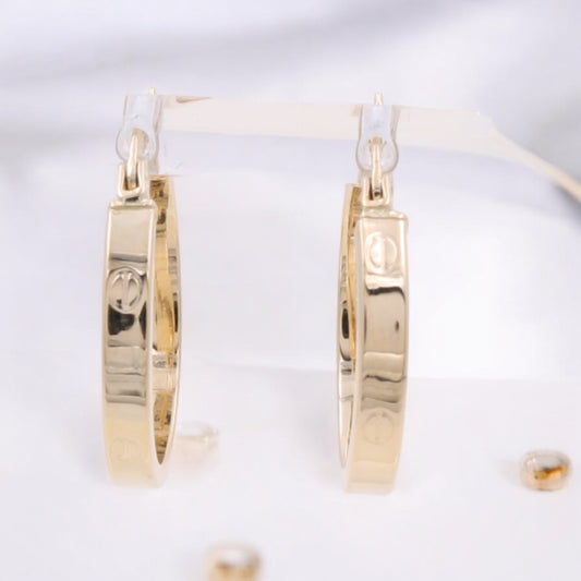 14K Yellow Gold Fashion Hoop Earrings