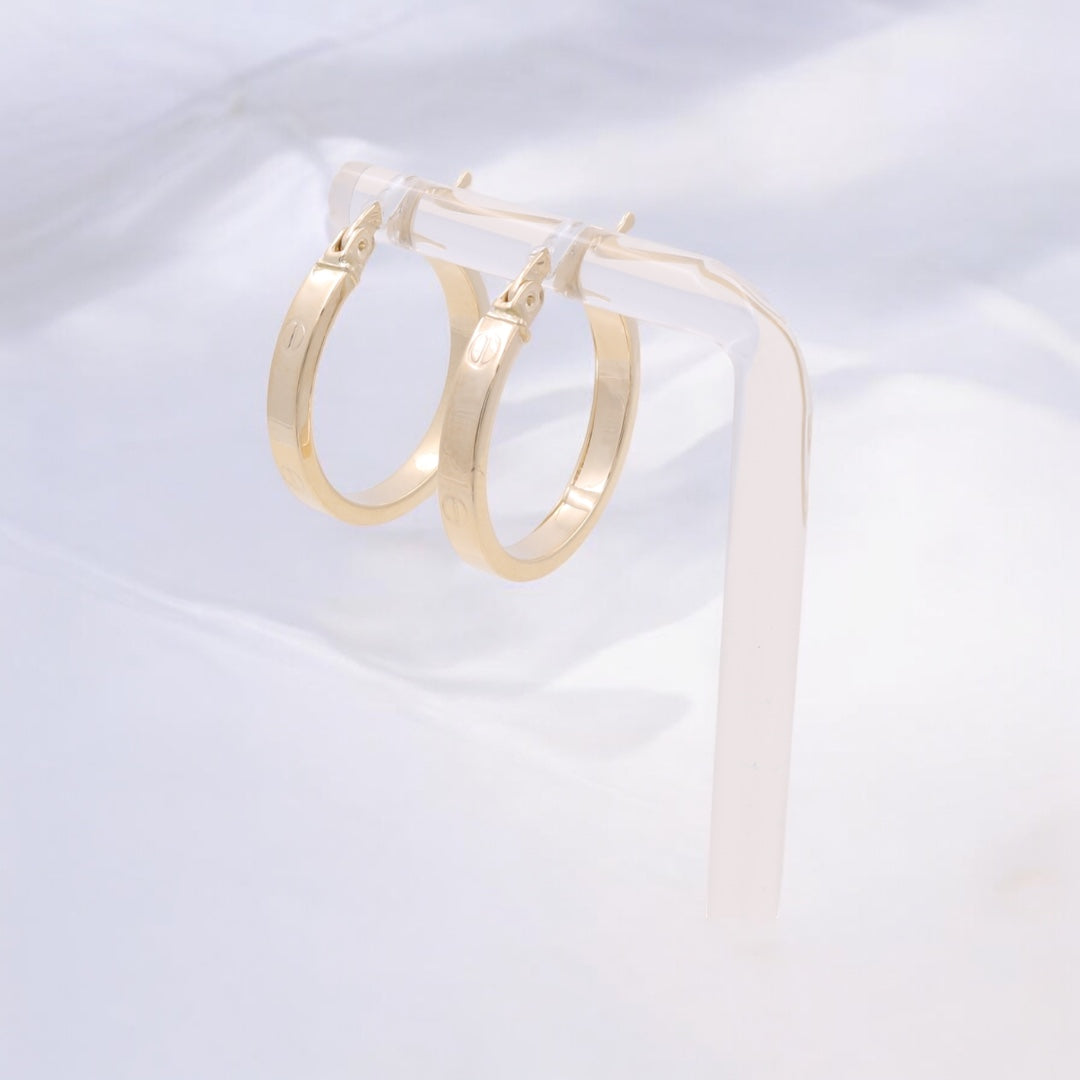 14K Yellow Gold Fashion Hoop Earrings