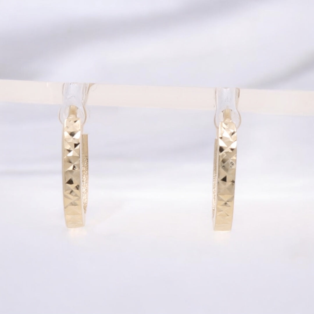 14K Yellow Gold Fashion Hoop Earrings