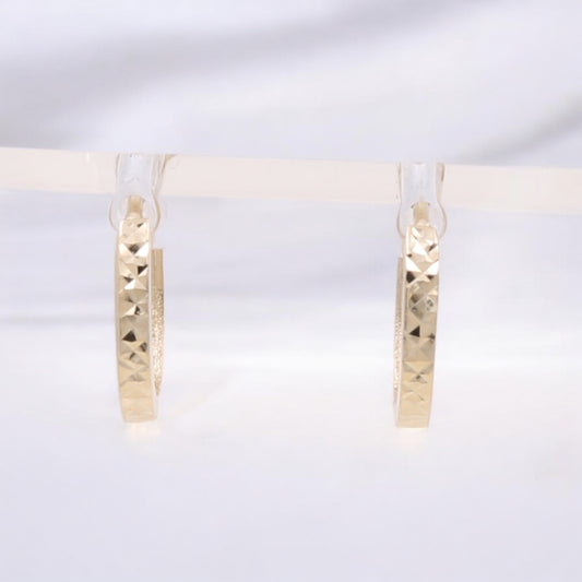 14K Yellow Gold Fashion Hoop Earrings
