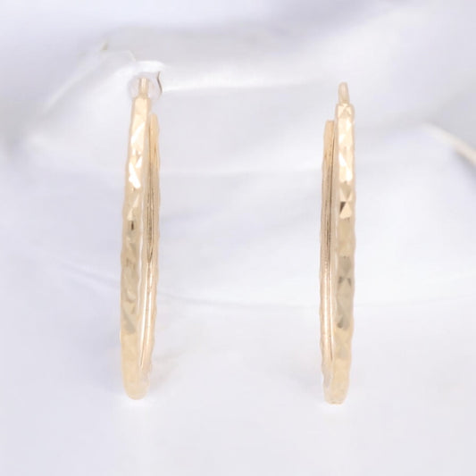 14K Yellow Gold Fashion Hoop Earrings