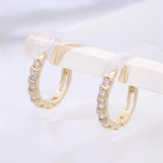 14K Yellow Gold Fashion Hoop Earrings