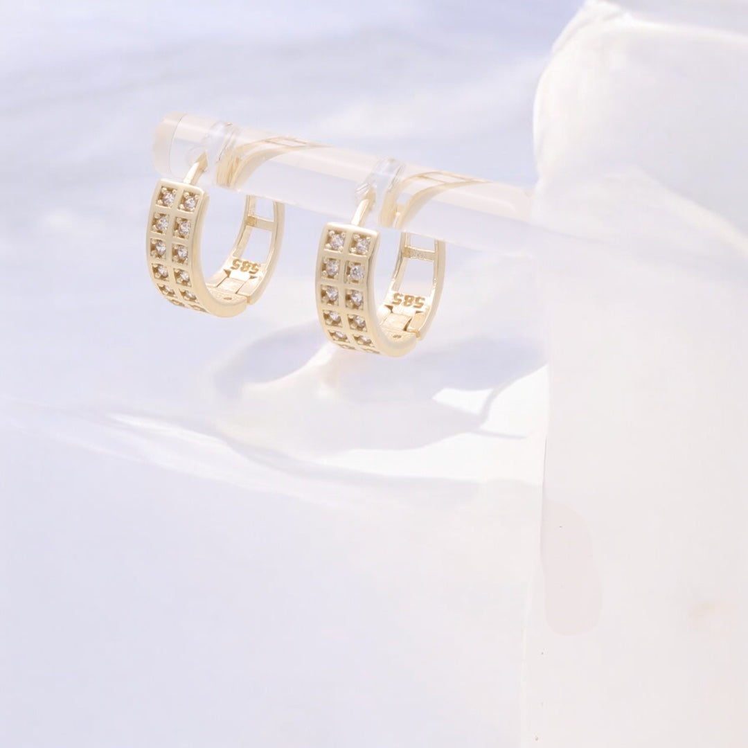 14K Yellow Gold Fashion Hoop Earrings