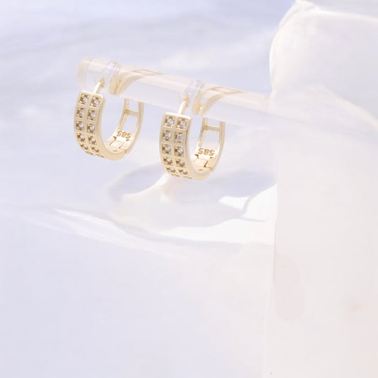 14K Yellow Gold Fashion Hoop Earrings