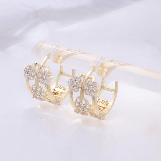 14K Yellow Gold Fashion Hoop Earrings