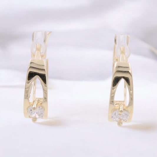 14K Yellow Gold Fashion Hoop Earrings