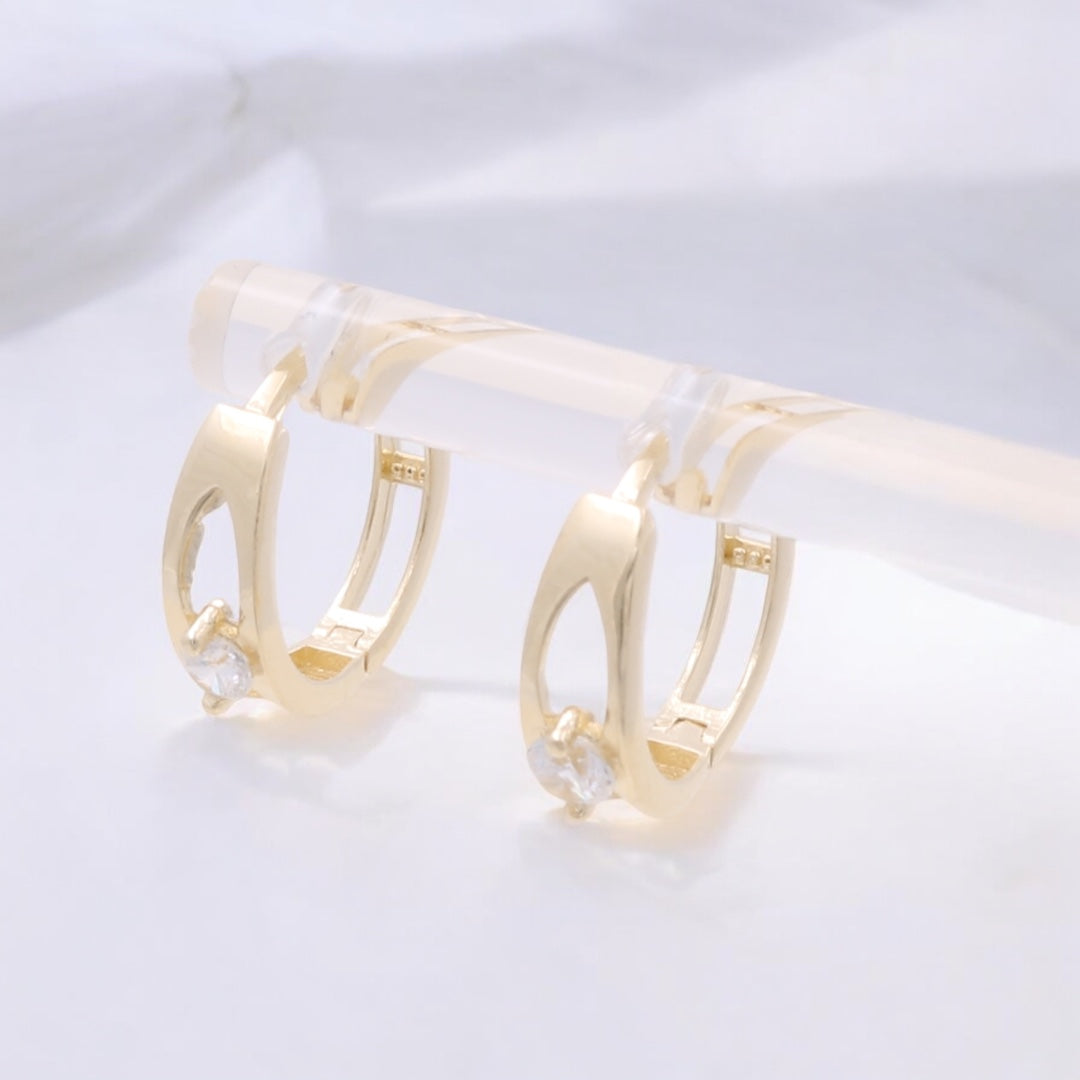 14K Yellow Gold Fashion Hoop Earrings