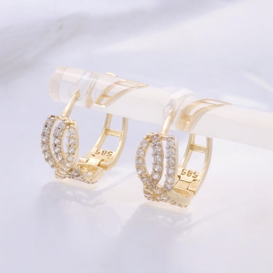 14K Yellow Gold Fashion Hoop Earrings