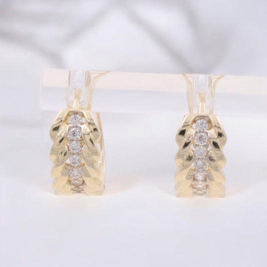 14K Yellow Gold Fashion Hoop Earrings