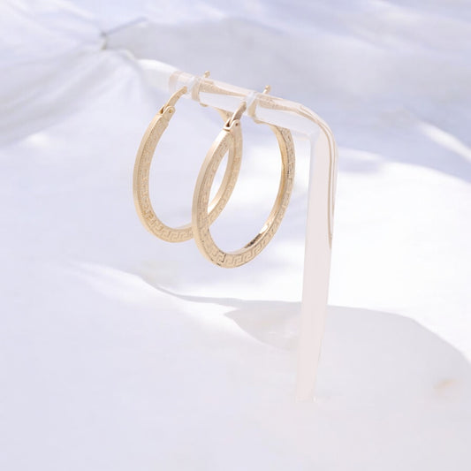 14K Yellow Gold Fashion Hoop Earrings