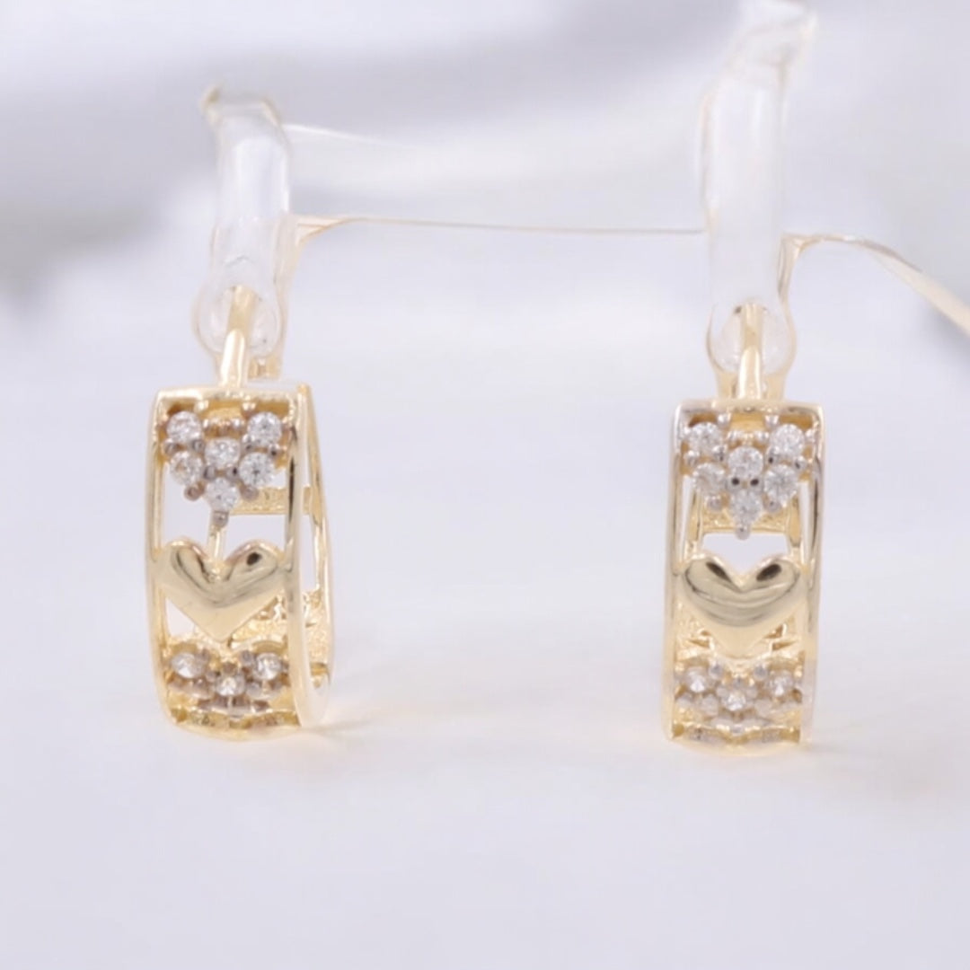 14K Yellow Gold Fashion Hoop Earrings