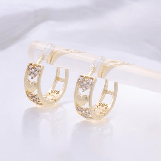 14K Yellow Gold Fashion Hoop Earrings