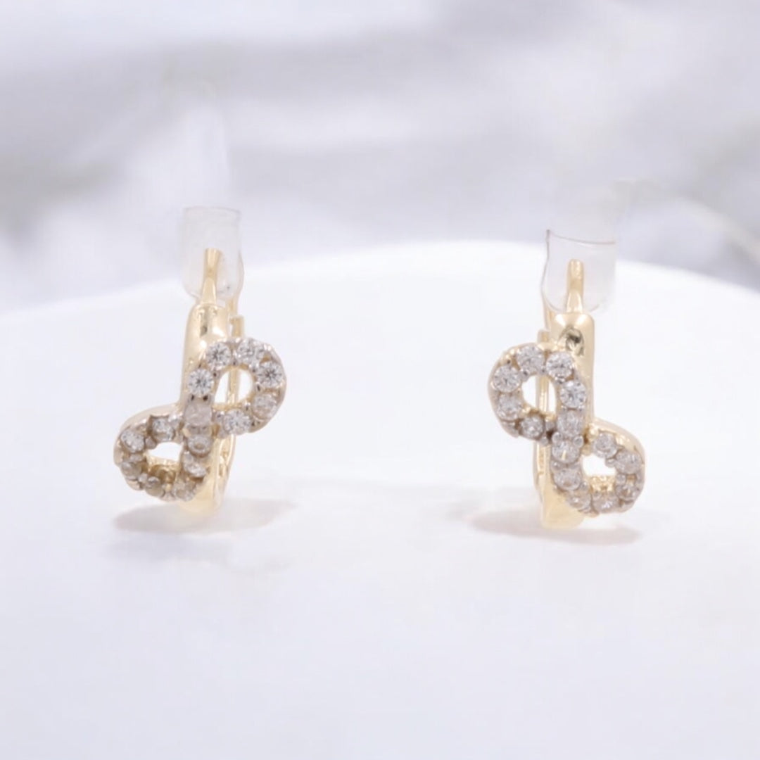 14K Yellow Gold Infinity Hoop Earrings