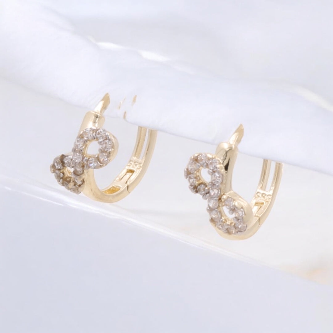 14K Yellow Gold Infinity Hoop Earrings