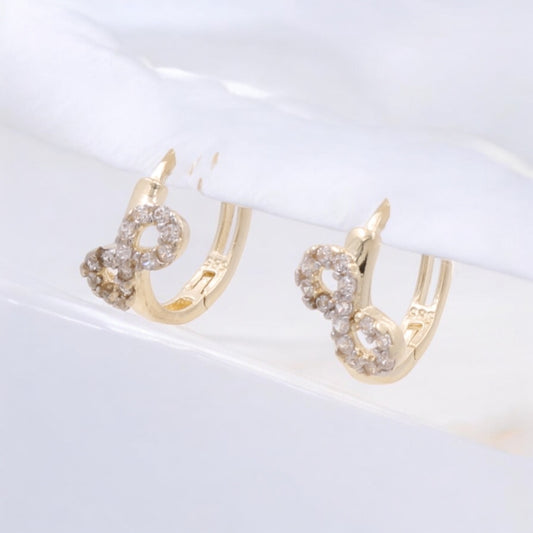 14K Yellow Gold Infinity Hoop Earrings