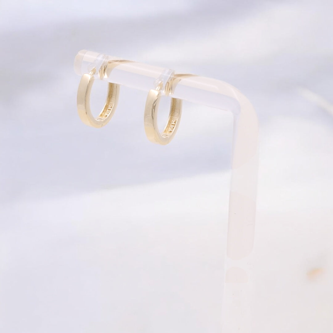 14K Yellow Gold Fashion Hoop Earrings