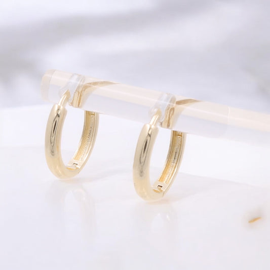 14K Yellow Gold Fashion Hoop Earrings