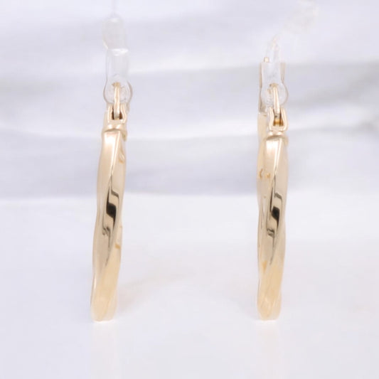 14K Yellow Gold Fashion Hoop Earrings