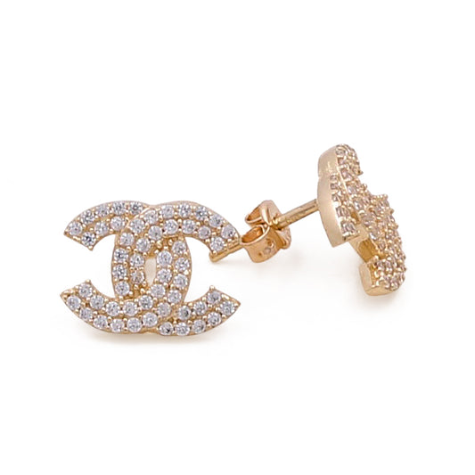 14K Yellow Gold Fashion Earrings with Cubic Zirconias