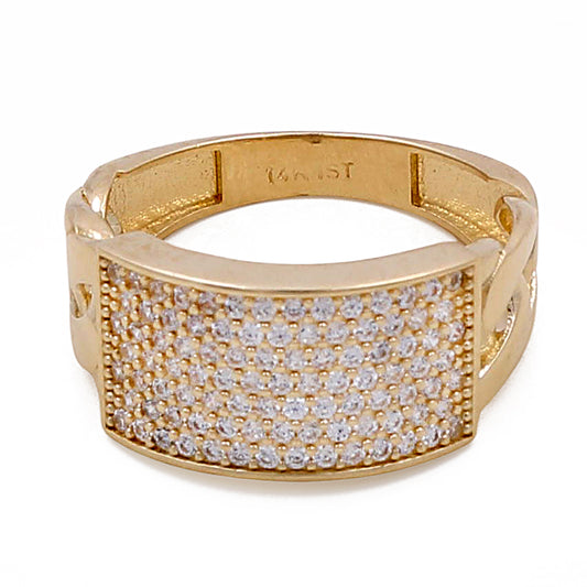14K Yellow Gold Fashion Ring with Cubic Zirconias
