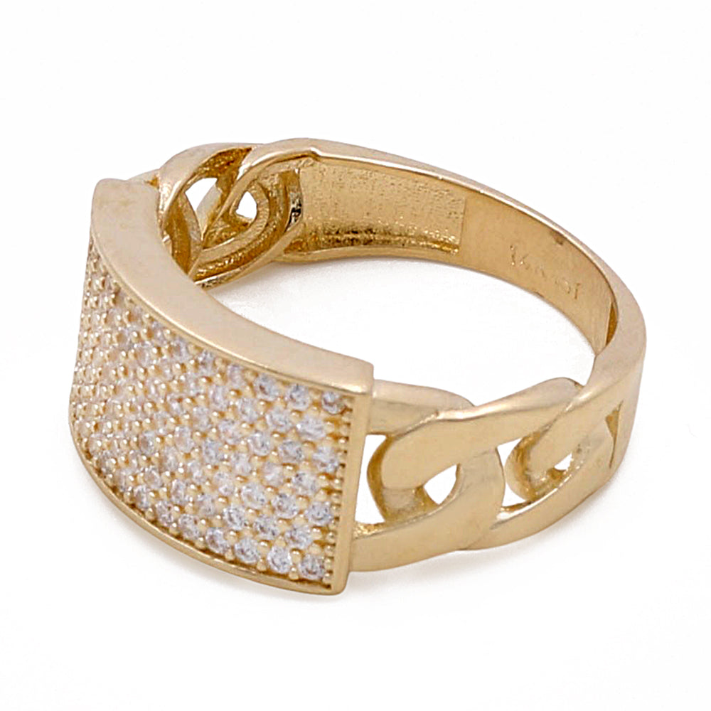 14K Yellow Gold Fashion Ring with Cubic Zirconias