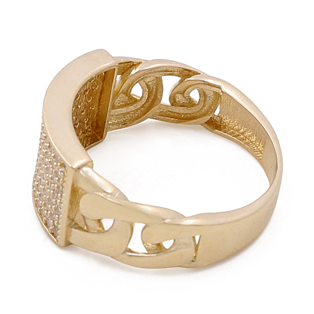 14K Yellow Gold Fashion Ring with Cubic Zirconias