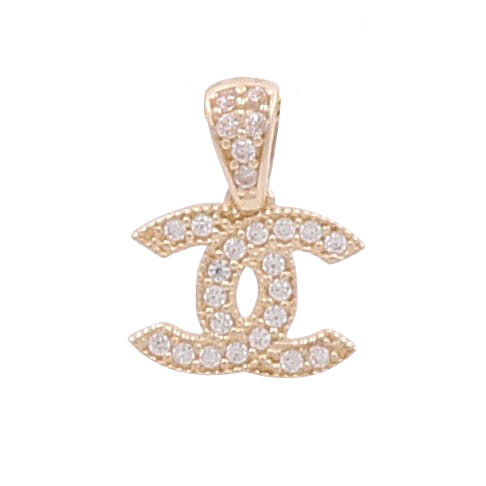 14K Yellow Gold Fashion Pendant with Cubic Zirconias
