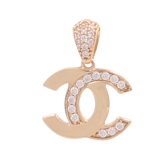 14K Yellow Gold Fashion Pendant with Cubic Zirconias