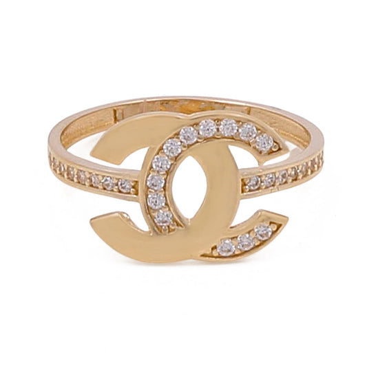 14K Yellow Gold Fashion Women's Ring with Cubic Zirconias