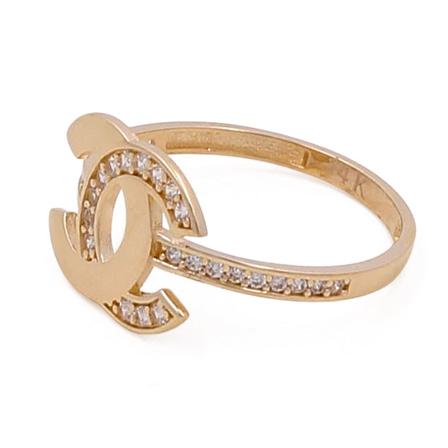 14K Yellow Gold Fashion Women's Ring with Cubic Zirconias