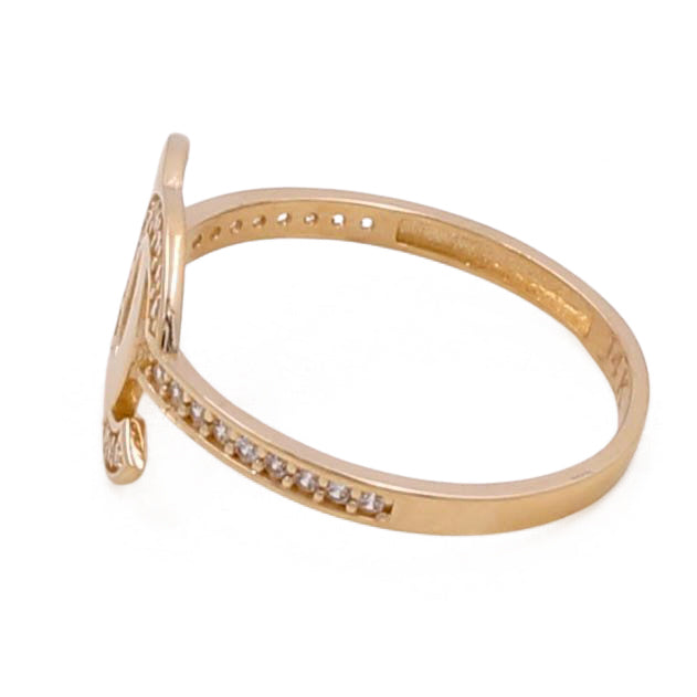 14K Yellow Gold Fashion Women's Ring with Cubic Zirconias