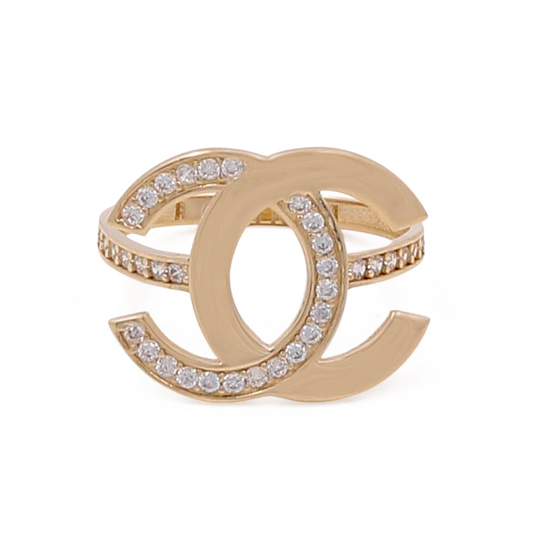 14K Yellow Gold Fashion Women's Ring with Cubic Zirconias