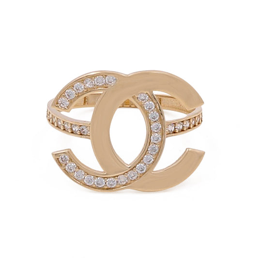 14K Yellow Gold Fashion Women's Ring with Cubic Zirconias