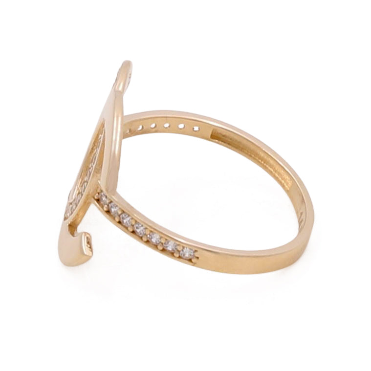 14K Yellow Gold Fashion Women's Ring with Cubic Zirconias
