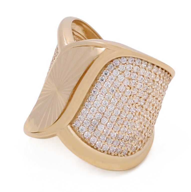14K Yellow Gold Fashion Women's Ring with Cubic Zirconias