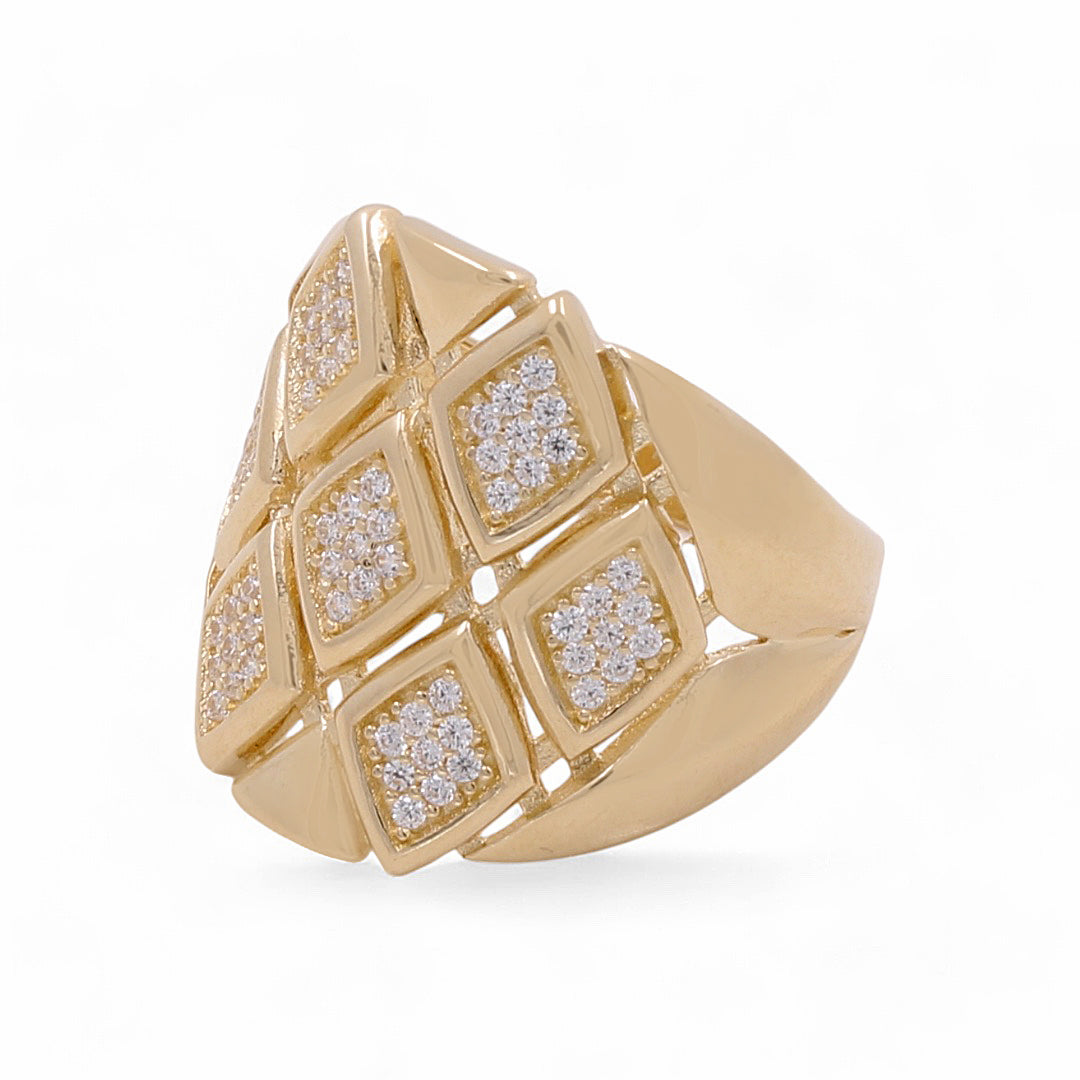 14K Yellow Gold Fashion Women's Ring with Cubic Zirconias