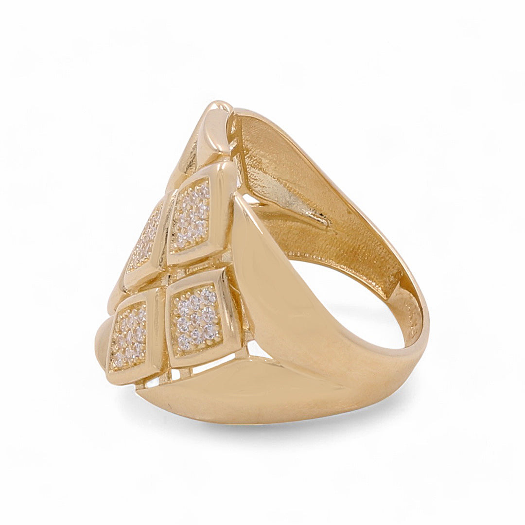 14K Yellow Gold Fashion Women's Ring with Cubic Zirconias