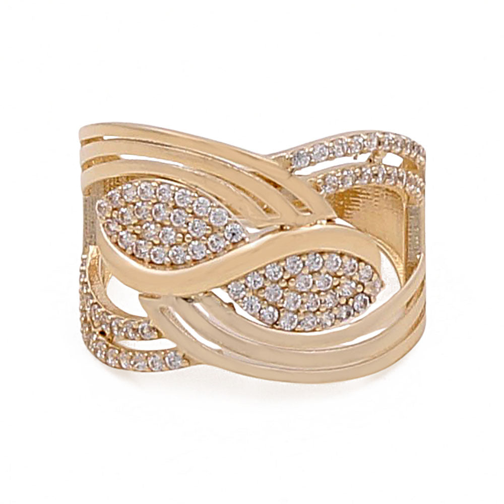 14K Yellow Gold Fashion Women's Ring with Cubic Zirconias