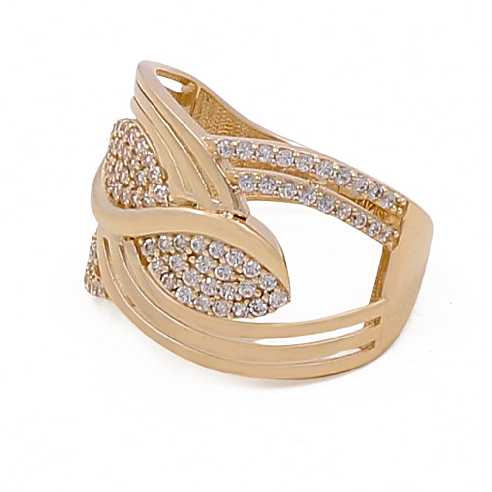 14K Yellow Gold Fashion Women's Ring with Cubic Zirconias